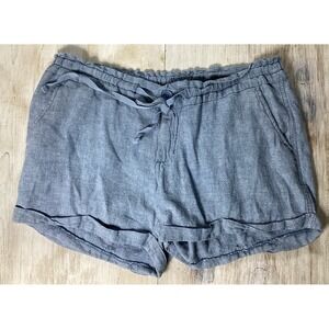 Denim Color Linen Blend Shorts Women's Size 4 Minimalist